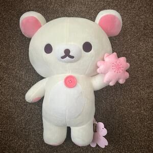 San-x Co. Rare Plush Imported from Japan Rilakkuma 13" Sakura Cherry Blossom NWT